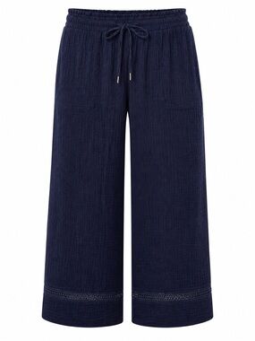 Tribal Sport Pull-On Capri Wide Leg Jet Blue NWT Small